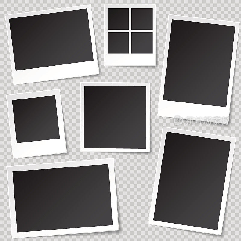 Photo booth Photo Frame模板与透明阴影。